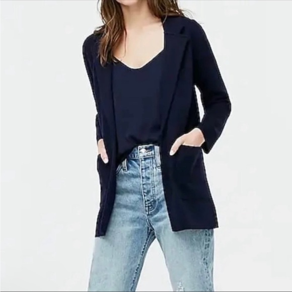 J Crew Sophie open-front sweater-blazer Style J0244 Navy - Picture 7 of 10